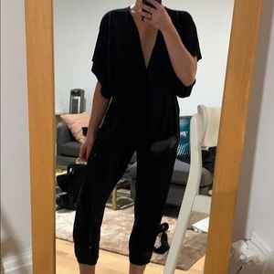 Black v neck jumpsuit